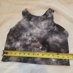 Gray Tie-Dye Crop Top